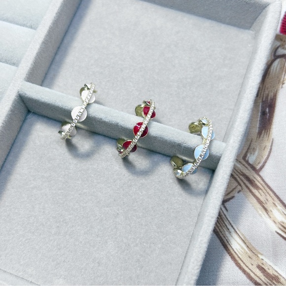 ✨NEW color LAUNCH✨s925 Stamped circle shapes adjustable ring. 3 colors for women - Picture 1 of 11